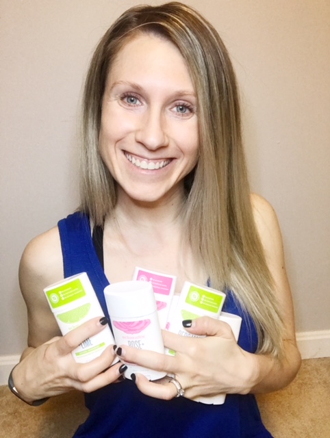 brittany holding Schmidt's natural deodorants
