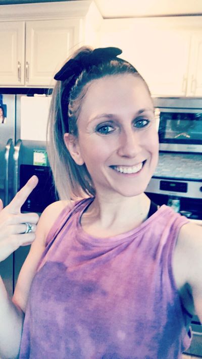 brittany wearing black turban headband