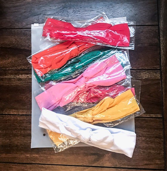 8 pack of turban headbands with bows